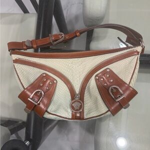 Versace Elegant Pale Green and Brown Women's Bag